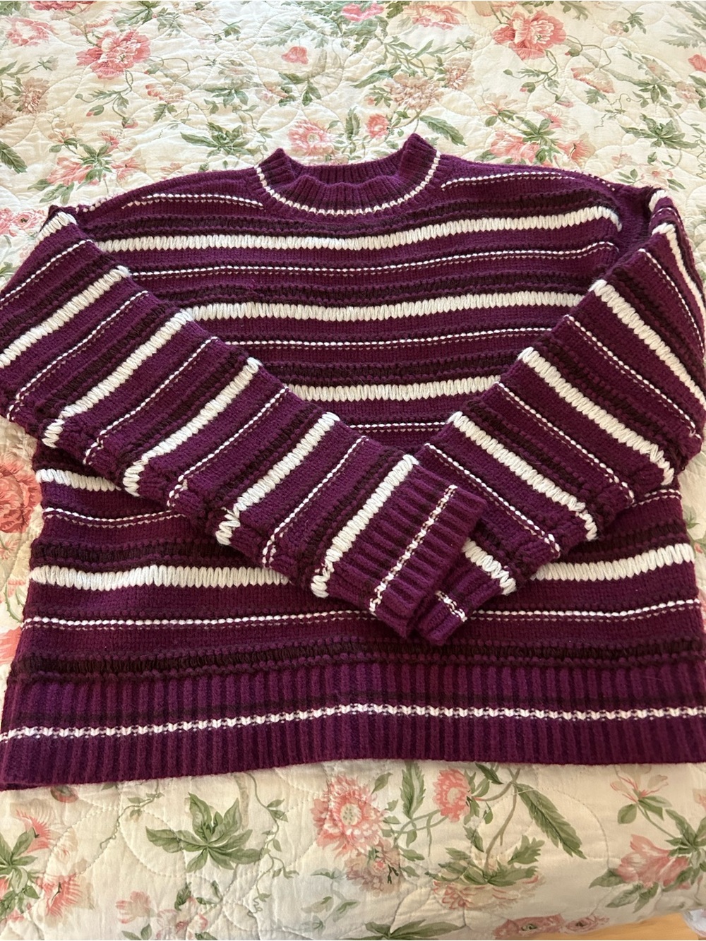 Anne Taylor striped Purple pullover